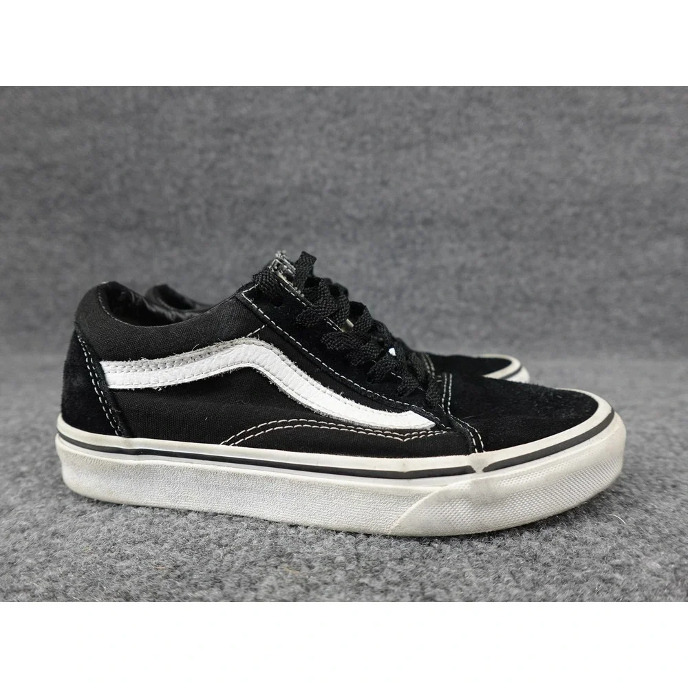 Vans Old Skool Sneakers Womens 5 Men 3.5 Black Good Suede Canvas 721356